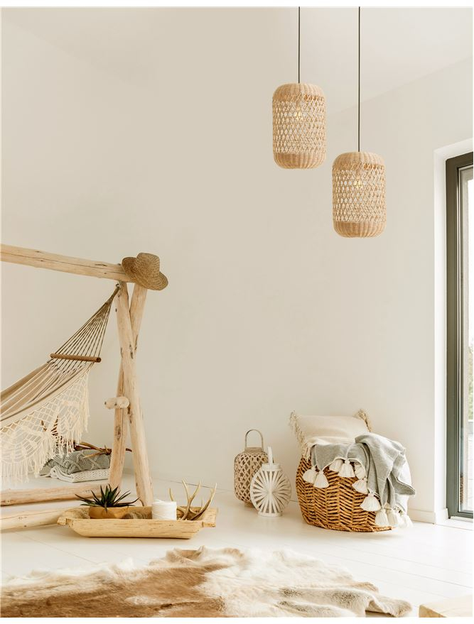 BOHO_Aurora_ratan_Nova_Luce_Lightcode Odabirom rasvjete unesite mediteran u interijer