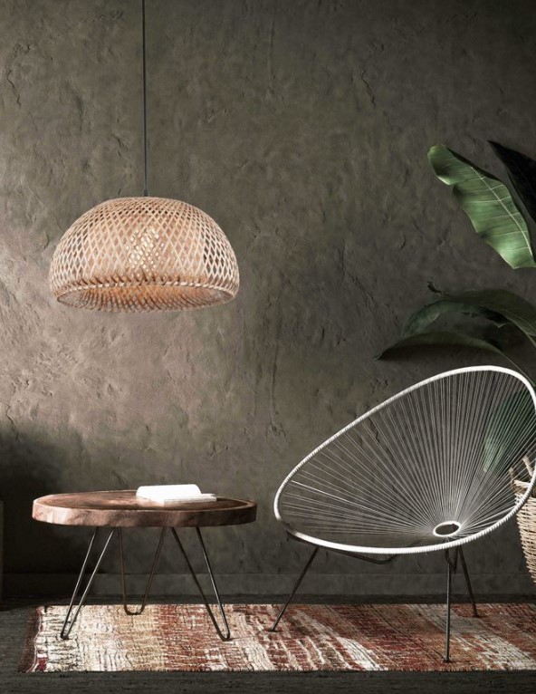 BOHO_Scarlet_bambus_visilica_Nova_Luce_Lightcode Odabirom rasvjete unesite mediteran u interijer