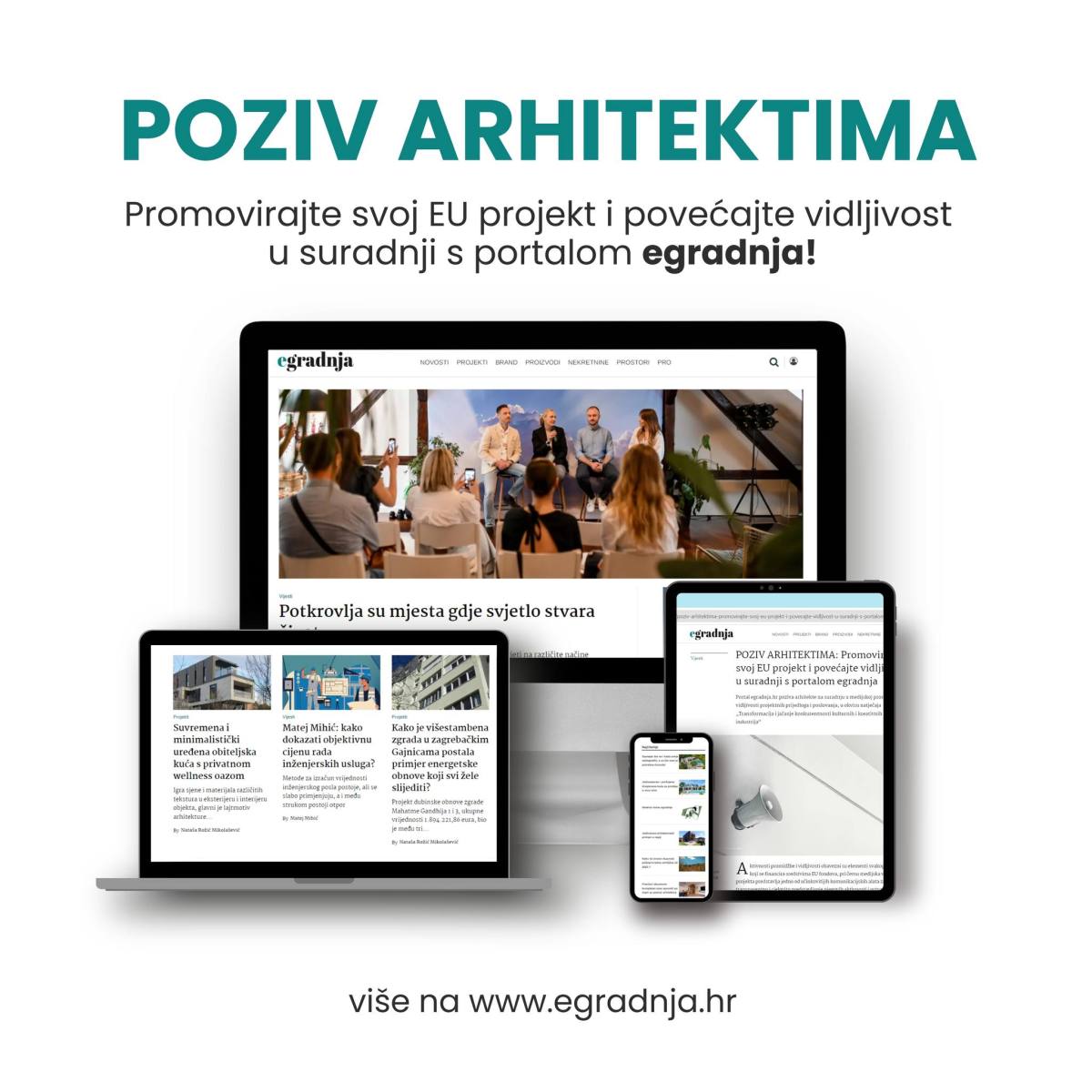 poziv POZIV ARHITEKTIMA: Promovirajte EU projekt i povećajte vidljivost u suradnji s portalom egradnja
